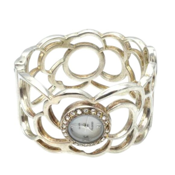 Vintage Geneva Quartz Rhinestone Clamper Watch - Picture 2 of 9